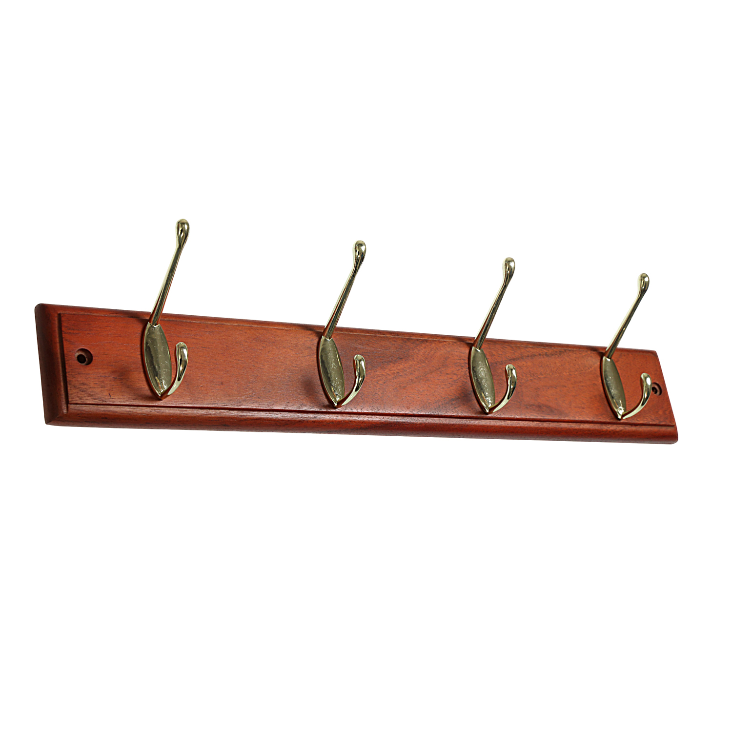 Wall mounted Acacia board with 4 coat & hat hooks