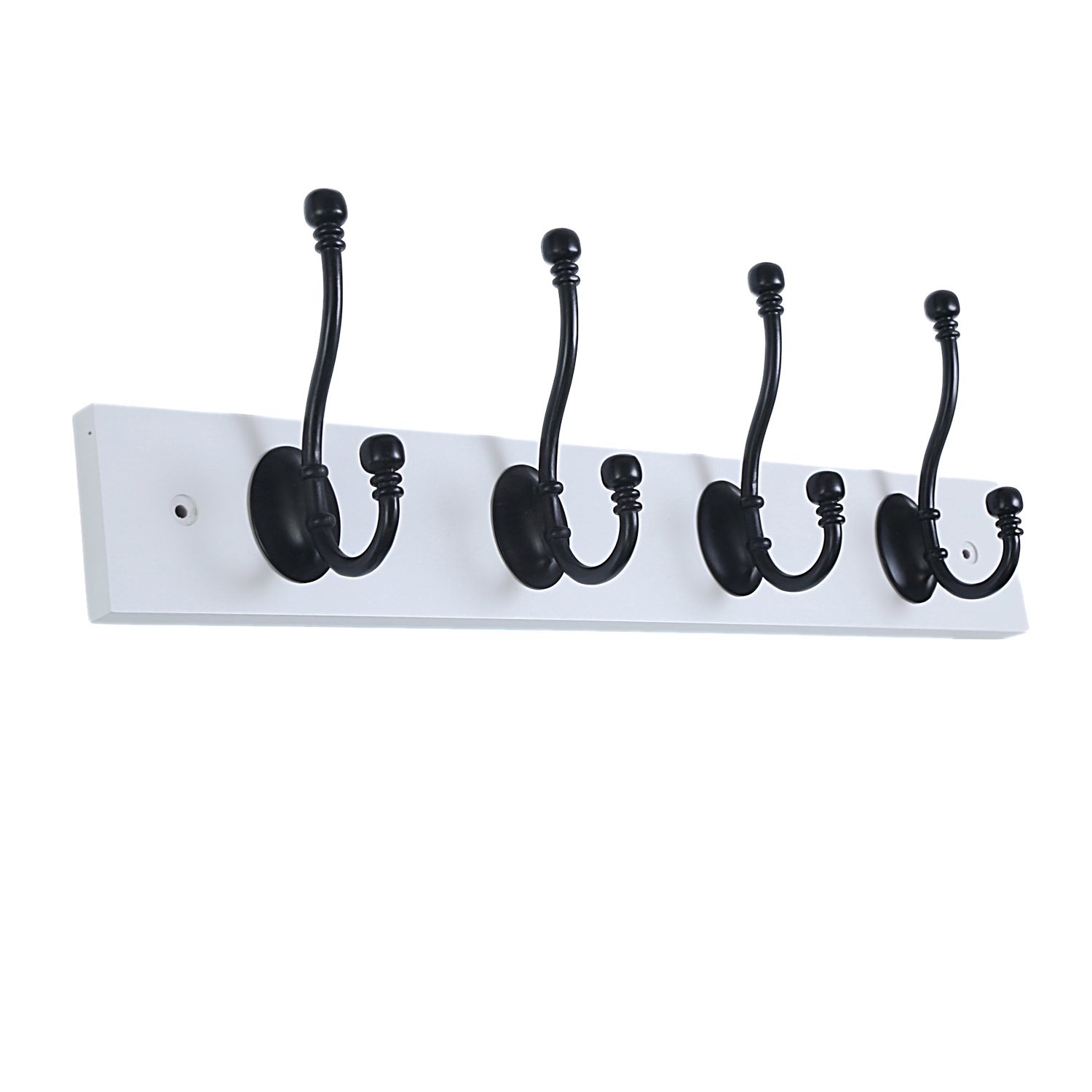 Wall mounted white board with 4 hat & coat hooks