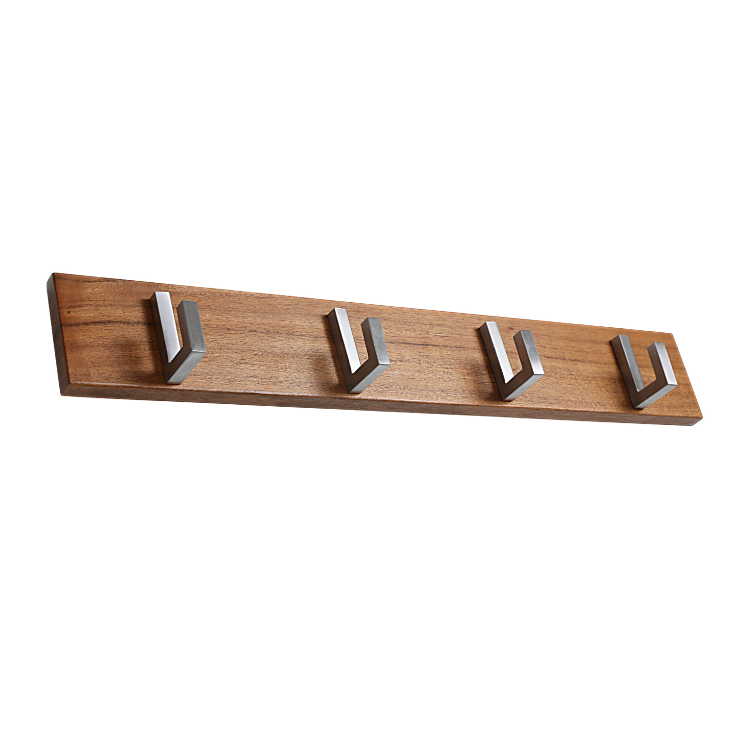 Wall mounted Acacia board with 4 coat hooks
