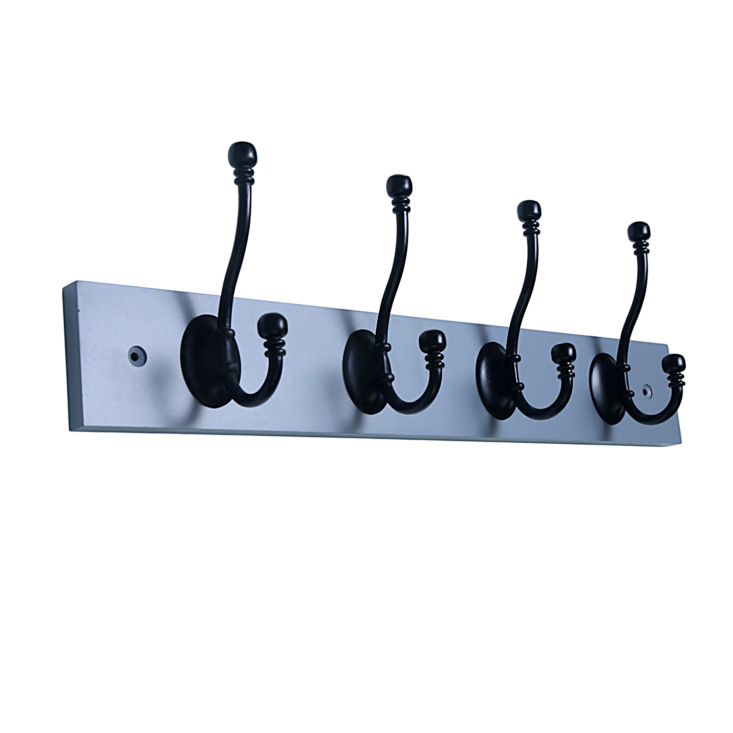Wall mounted Dove Grey board with 4 hat & coat hooks